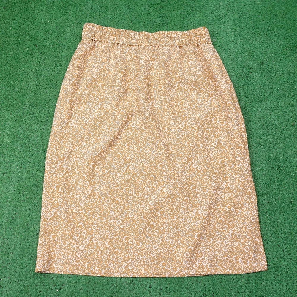 New! J CREW Skirt Womens M Floral Straight Pencil Midi Lined Slit Elastic Waist‎